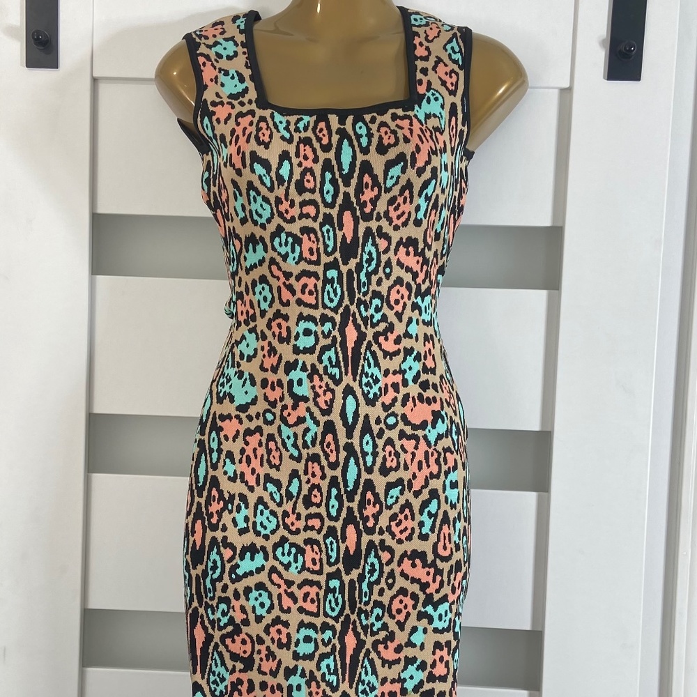 BCBGmaxazria Cheetah Bandage Bodycon Dress Size S